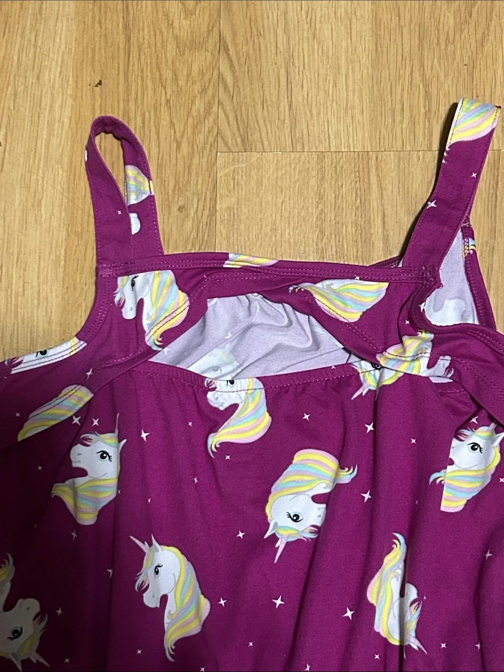wonder nation Purple Unicorn Print Girls Jumpsuit Romper XL (14-16)